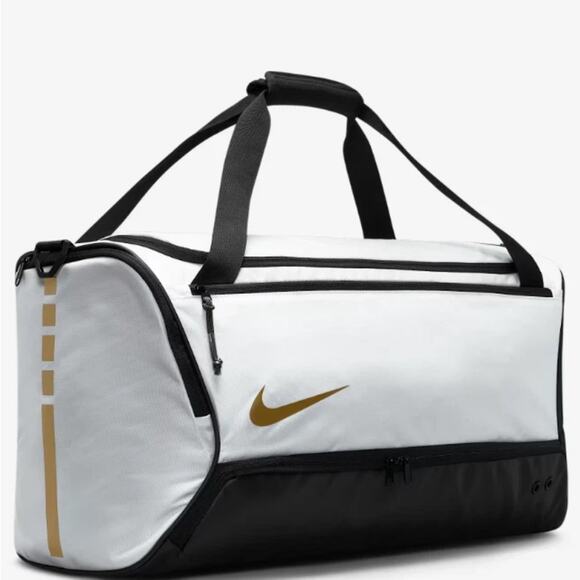 Nike Hoops Elite Duffel Bag White Black Men’s 57L Sportswear Gym Travel Holdall - Picture 2 of 5